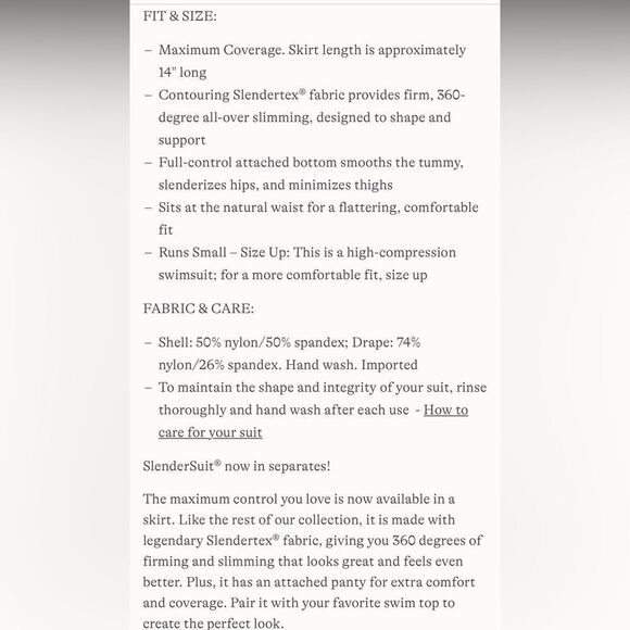 Land's End SlenderSuit fabric Swimsuit skirt emerald white romantic floral 14 - Picture 6 of 7